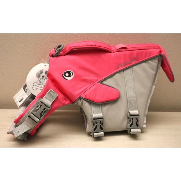 VIVAGLORY Medium Dog / Pink Whale Shaped Sports Style Adjustable Life Vest - Picture 3 of 10